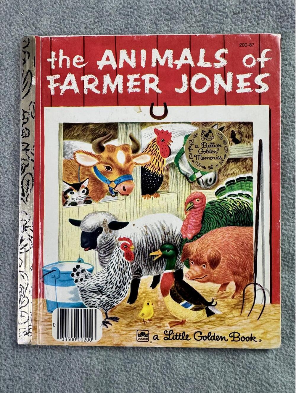 vintage little golden book animals of‎ farmer jones farm kids book